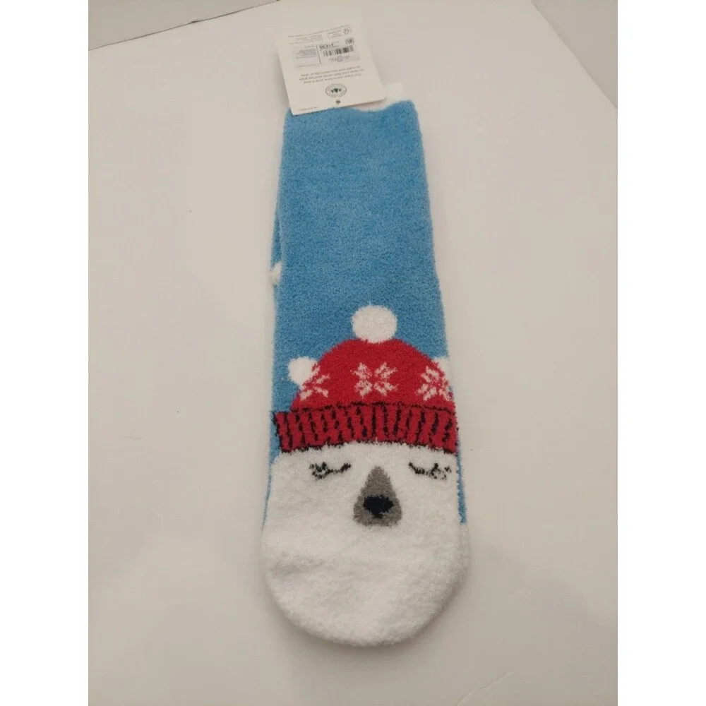 Northeast Outfitters Cozy Cabin Women's Size 5 10 Festive Socks Blue Polar Bear